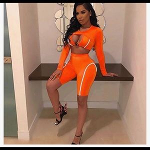 Sexy Orange Reflector Outfit for Festivals